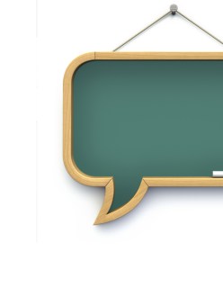 Blackboard in shape of chat icon