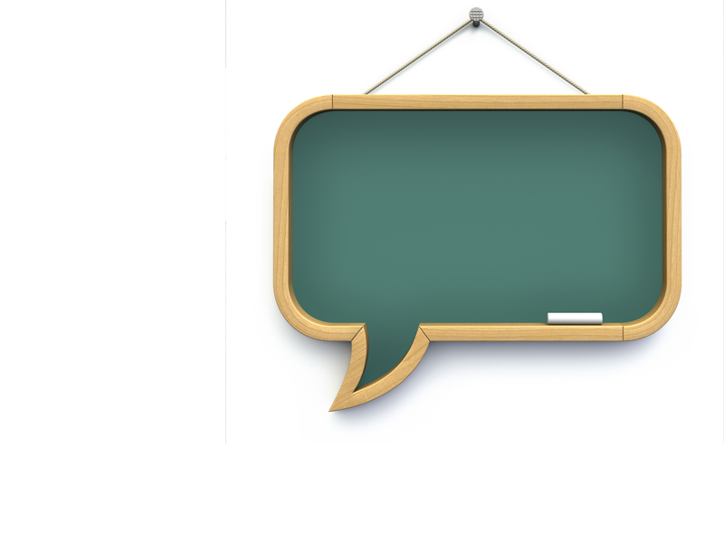 Blackboard in shape of chat icon