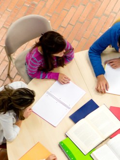 Teachers around a desk